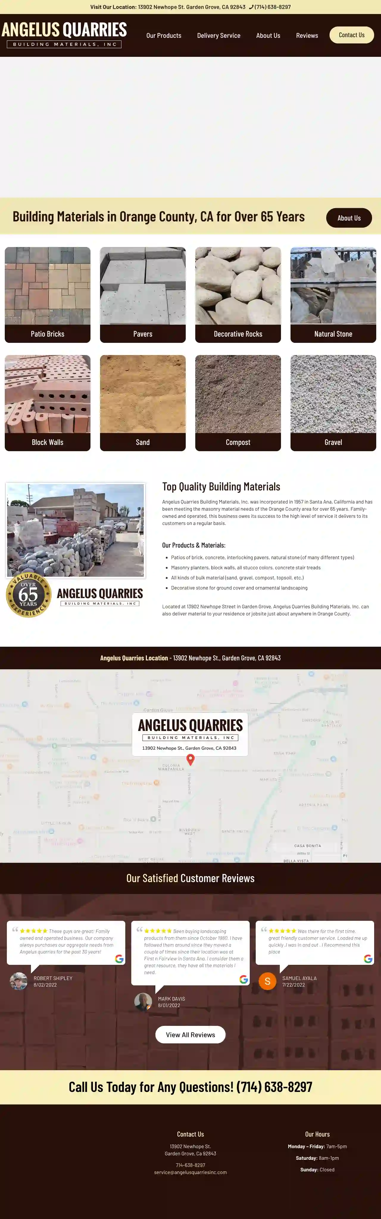 Angelus Quarries Building Material Inc Of Santa Ana