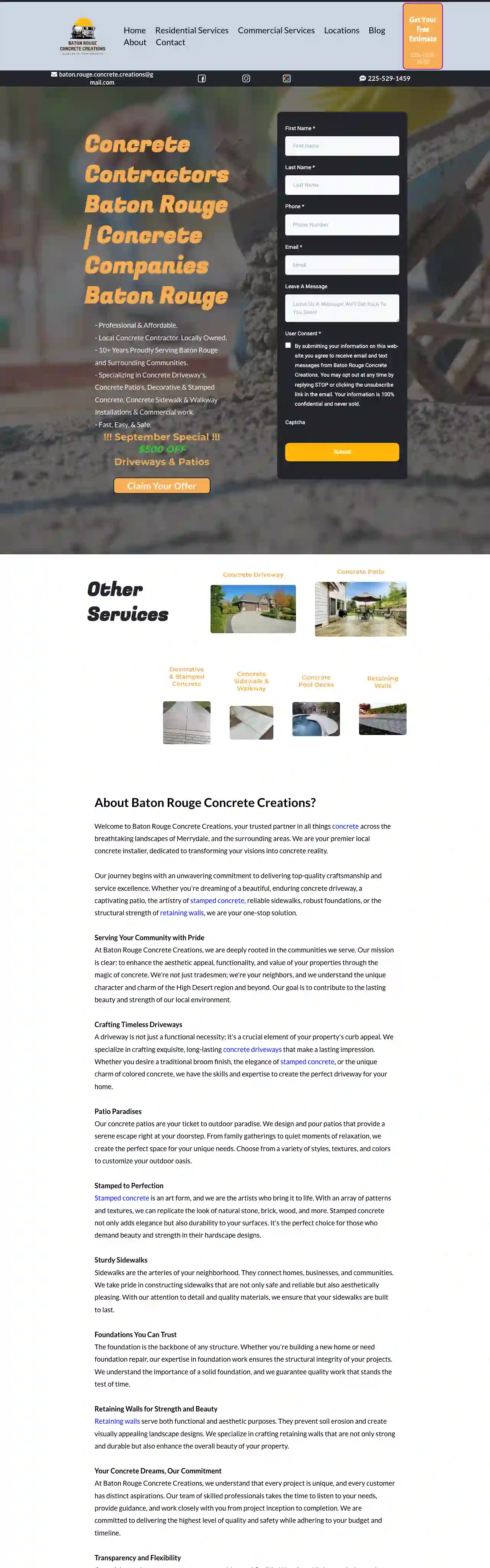 Baton Rouge Concrete Creations