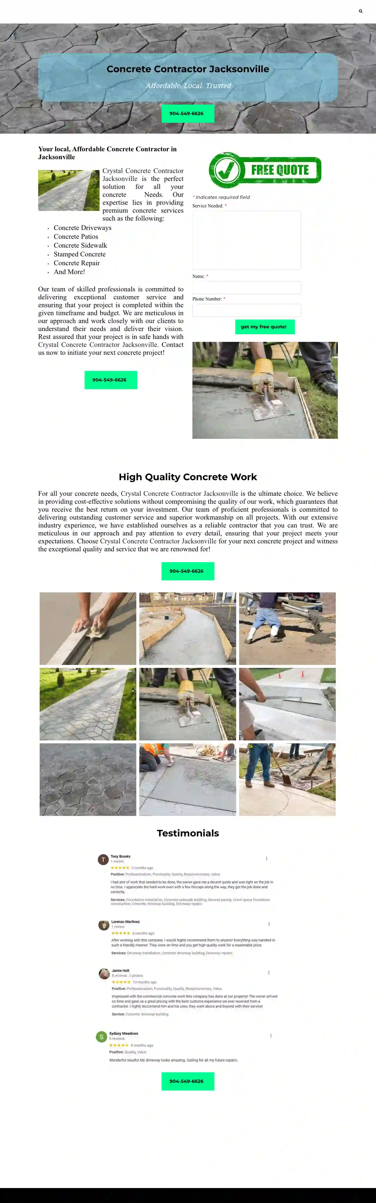 LCE Concrete Contractor Jacksonville