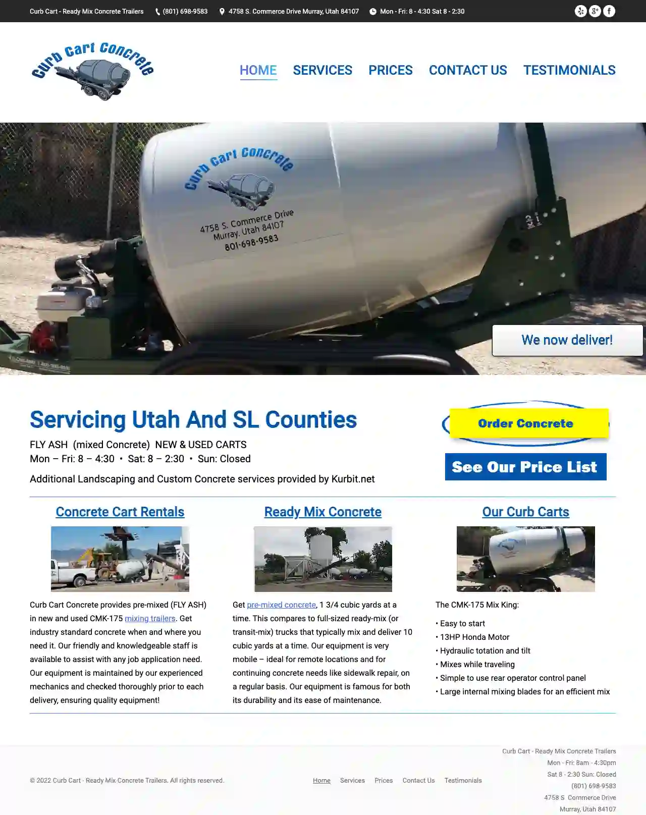 Curb Cart - Ready Mix Concrete Trailers