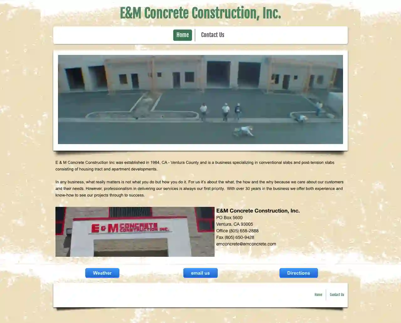 E & M Concrete Construction