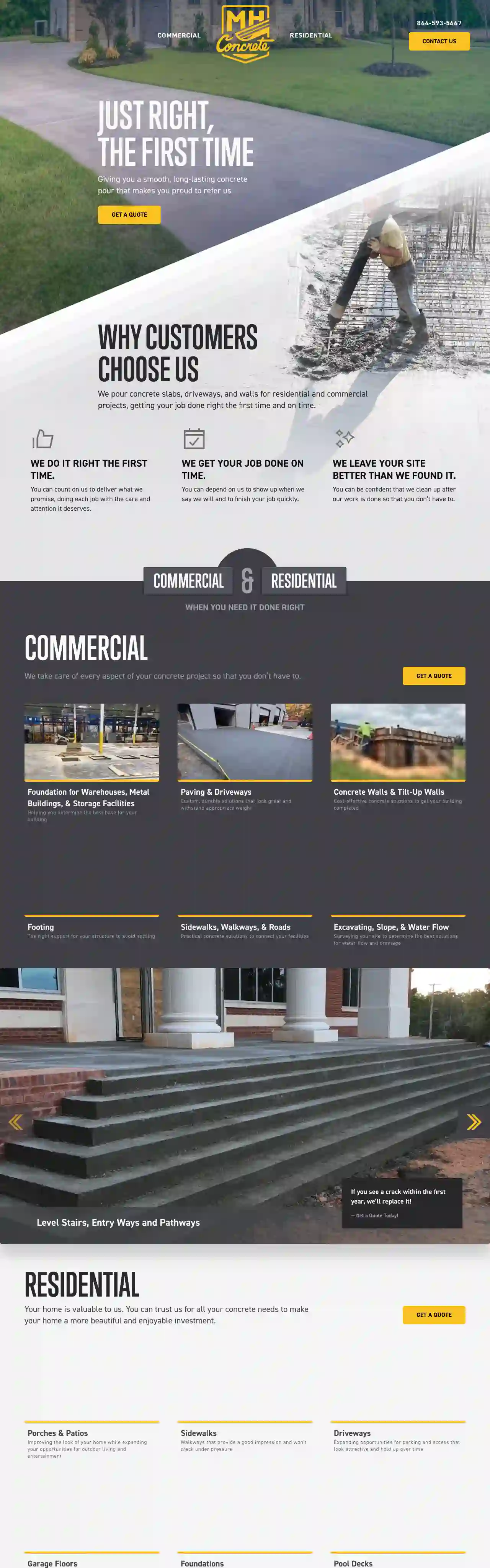 MH Concrete | Concrete Contractor Greenville South Carolina