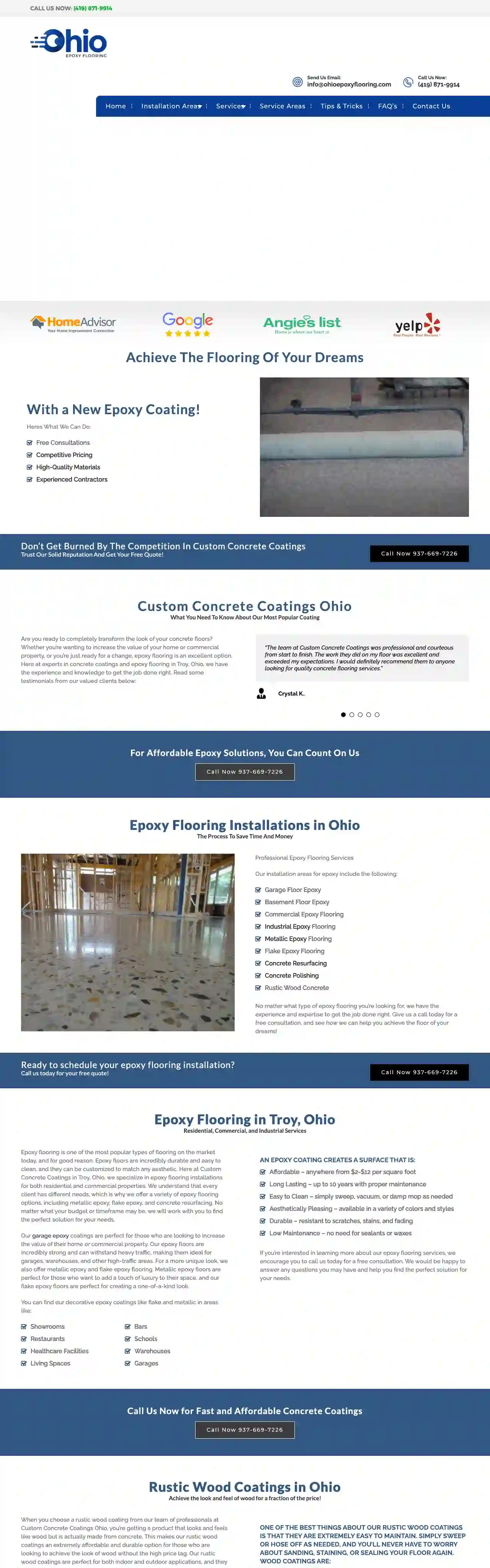 Custom Concrete Coatings Ohio