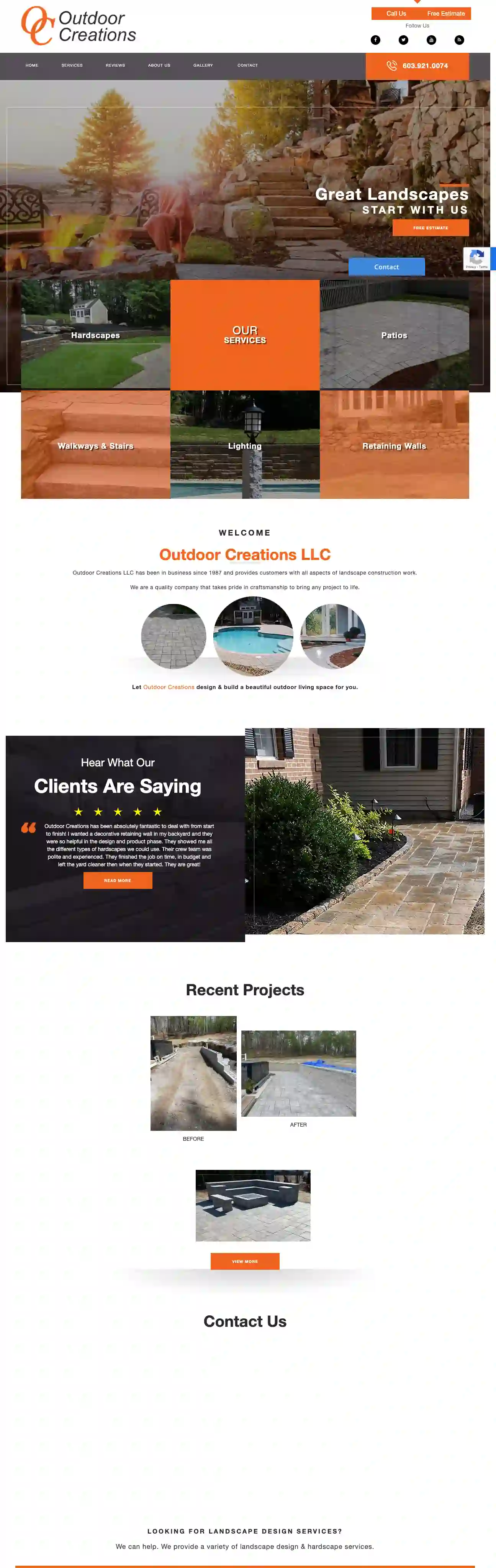 Outdoor Creations NH - Landscaping - Walkways - Patios - Retaining Walls