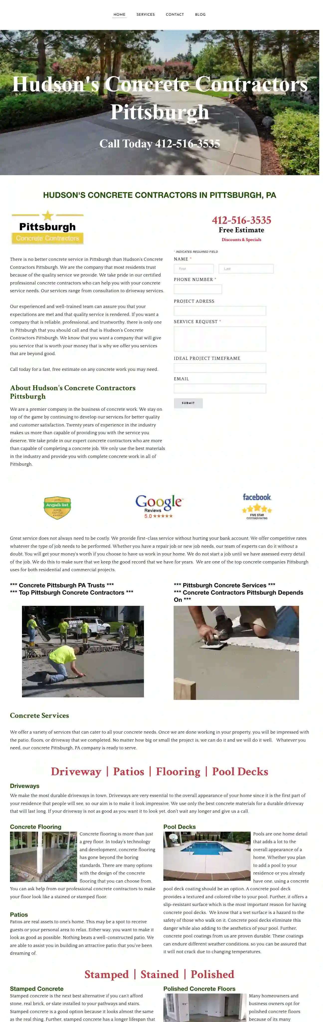 Hudson's Concrete Contractors Pittsburgh