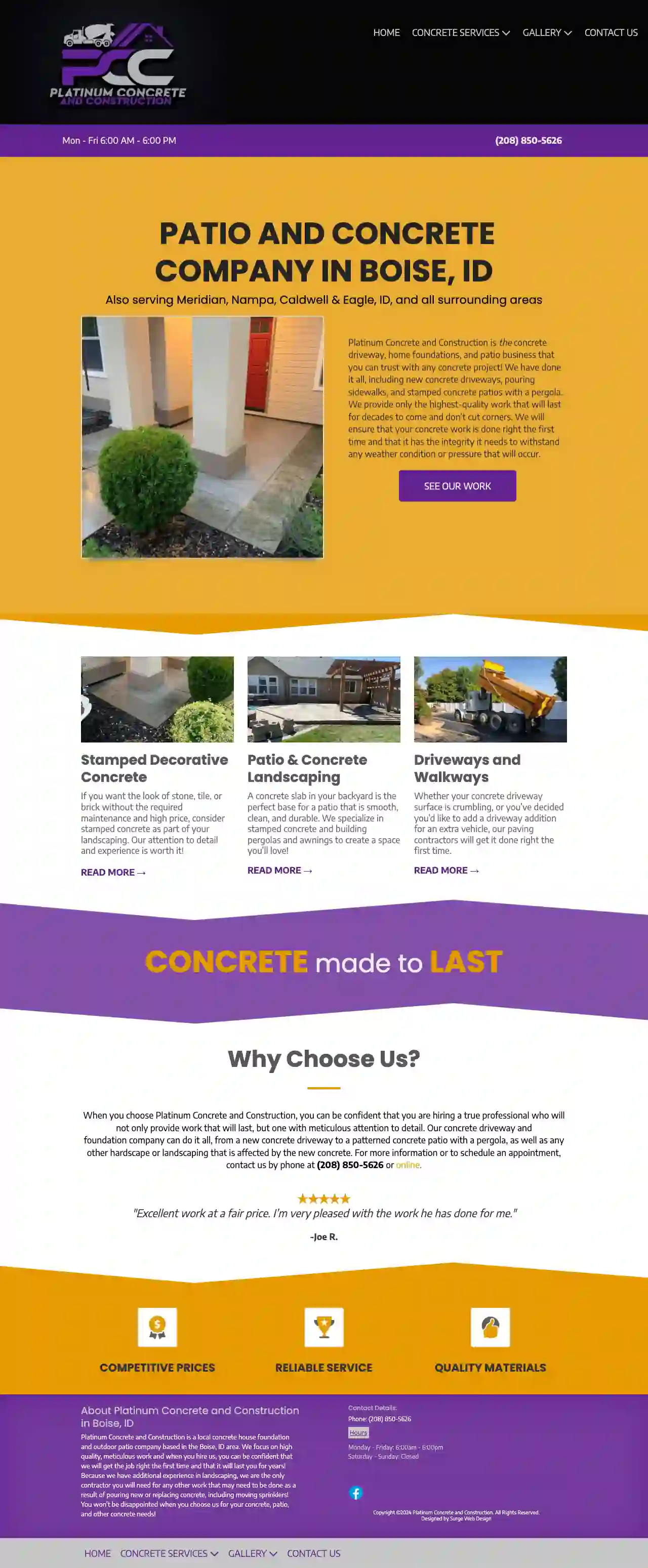 Platinum Concrete and Construction