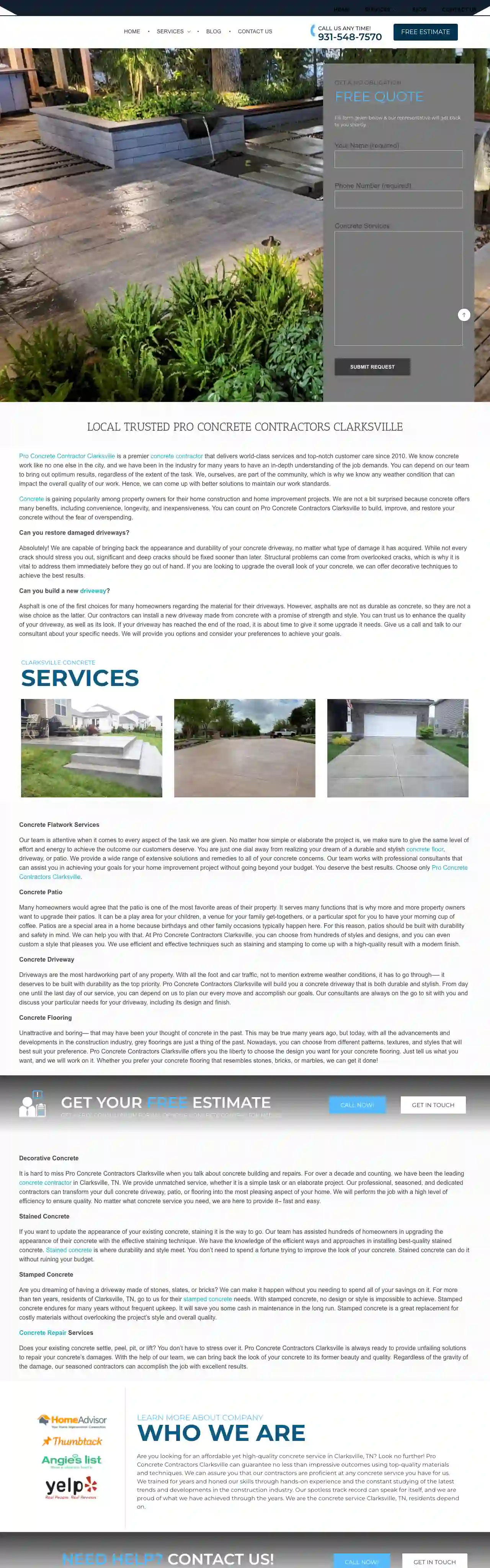 Pro Concrete Contractors Clarksville