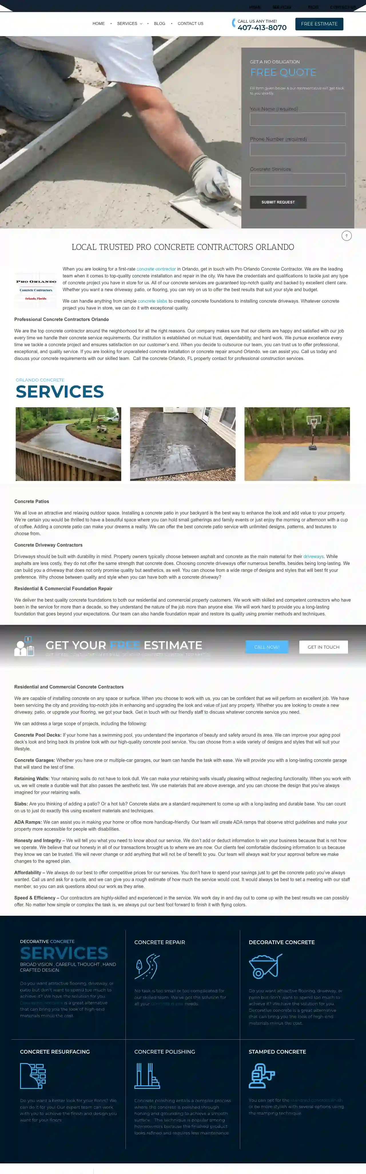 Pro Orlando Concrete Contractors