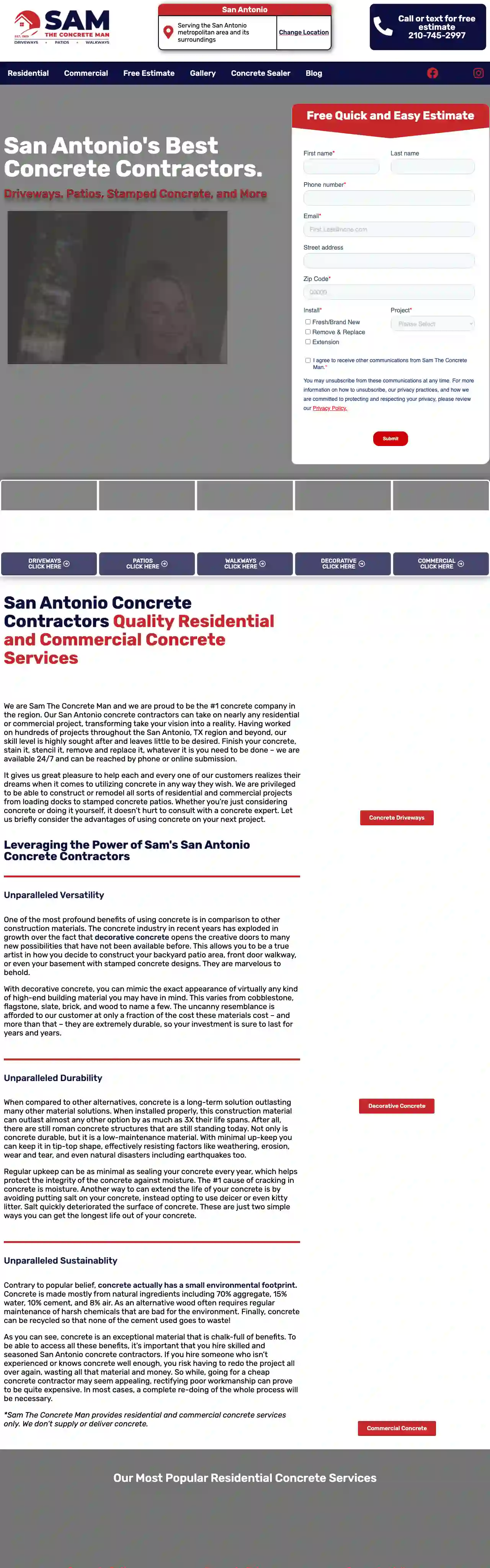 Sam The Concrete Man San Antonio