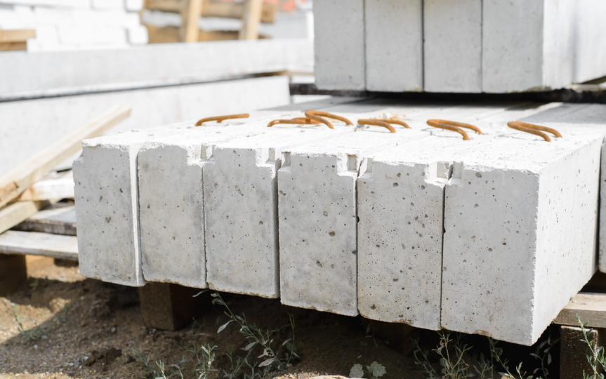 Lightweight concrete blocks used in construction
