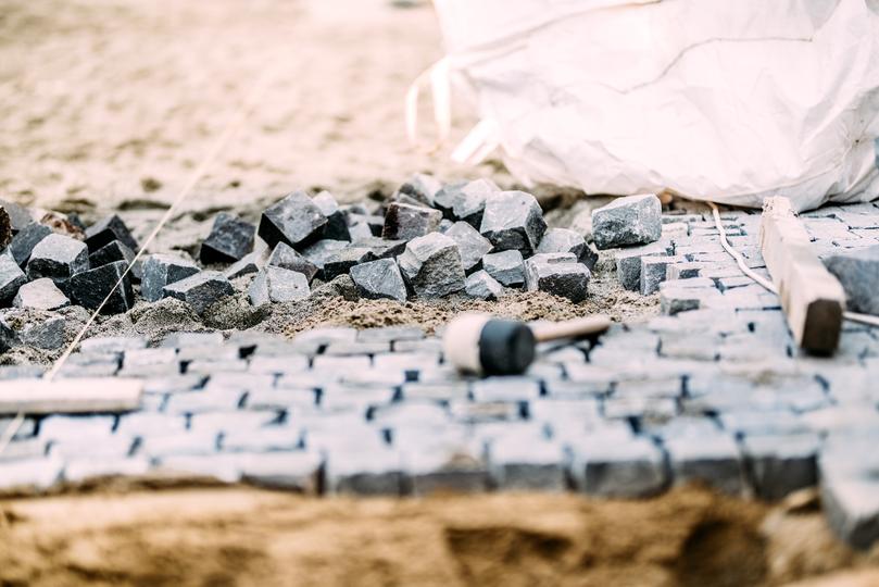 No fines concrete being used for a foundation